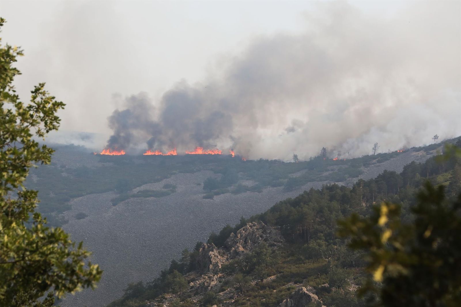El incendio forestal declarado en la comarca cacereña de Las Hurdes, 2022