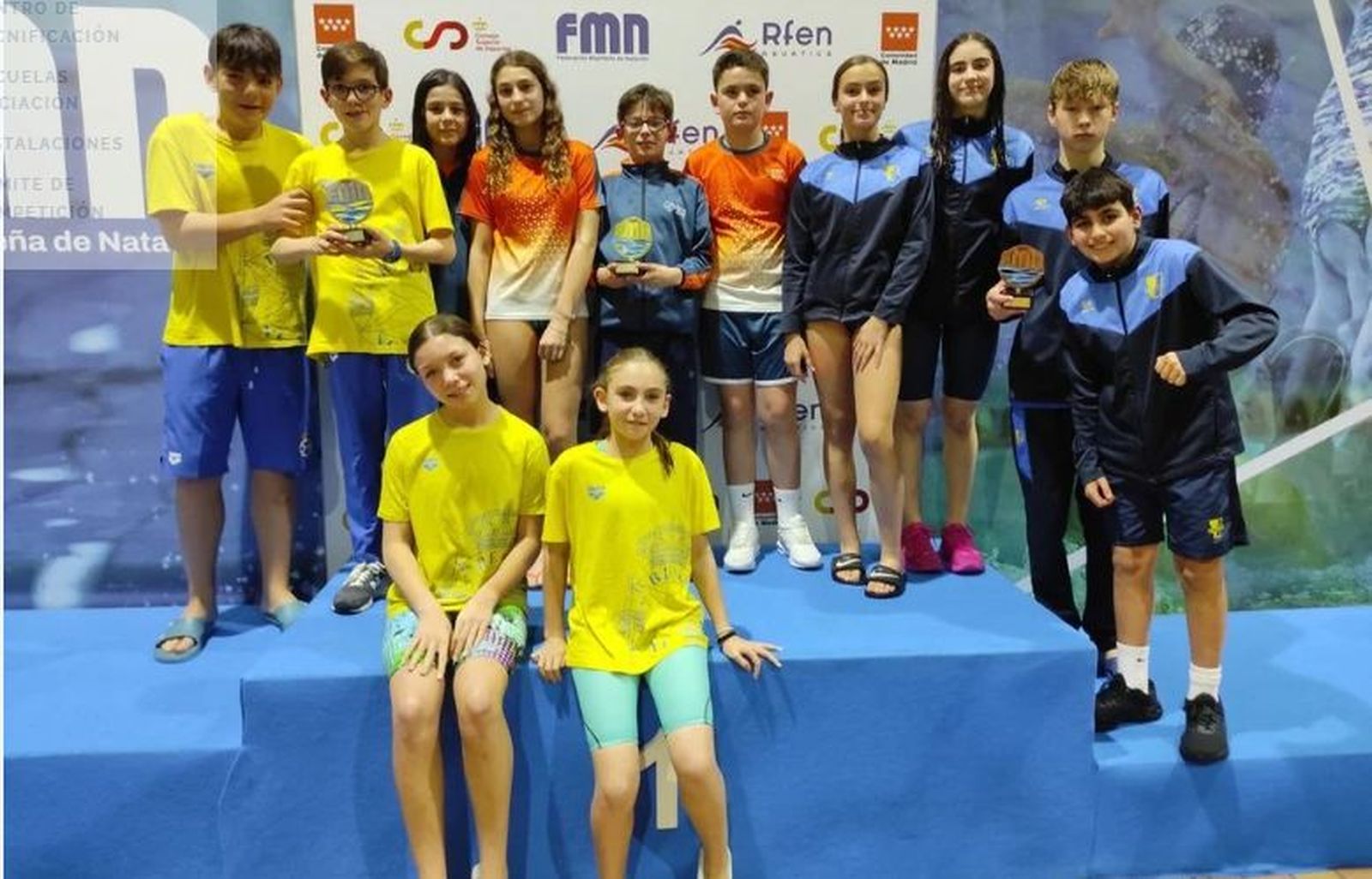 Podio del Campeonato Alevín de Invierno de natación