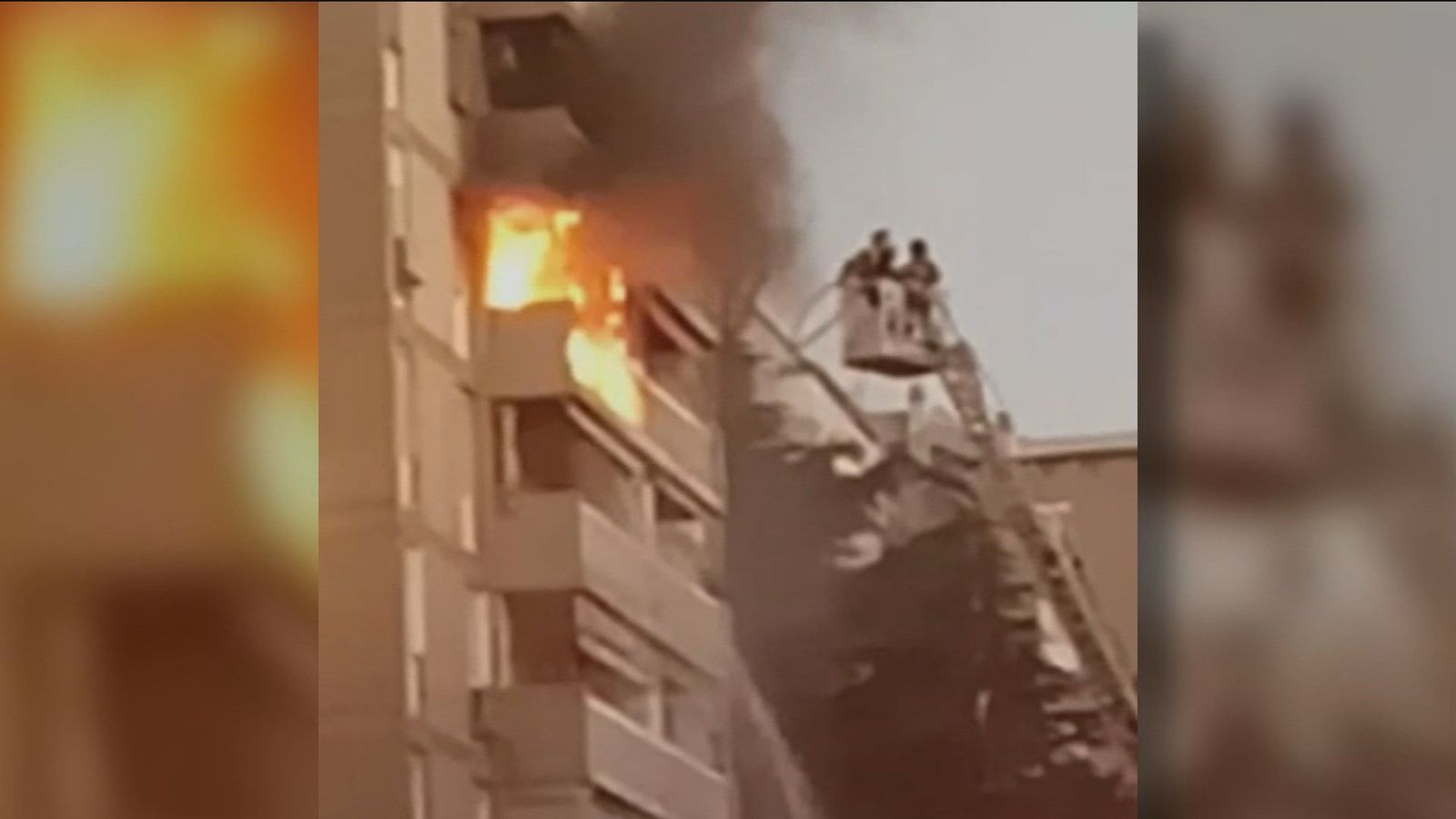 Incendio en una terraza de un piso de Aluche por un cortocircuito del aire acondicionado