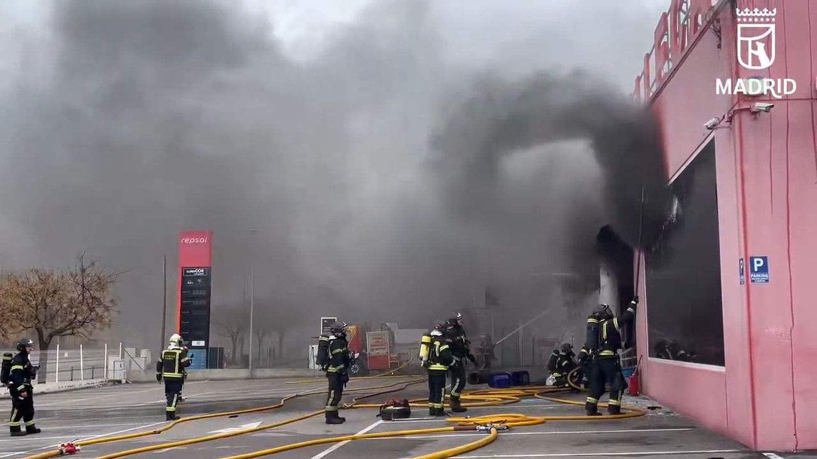 Incendio de un bazar en Vallecas.