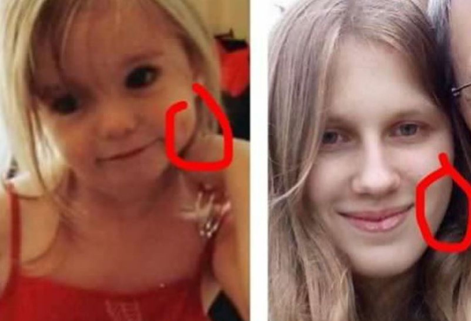Imagen de Madeleine McCann, antes de su desaparición, y Julia Faustyna