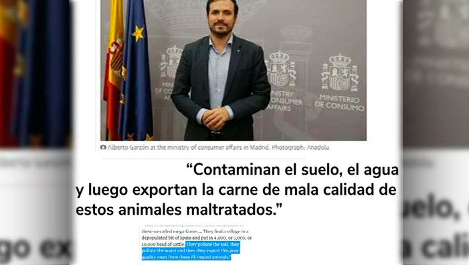 Alberto Garzón desata la polémica tras criticar a las macrogranjas
