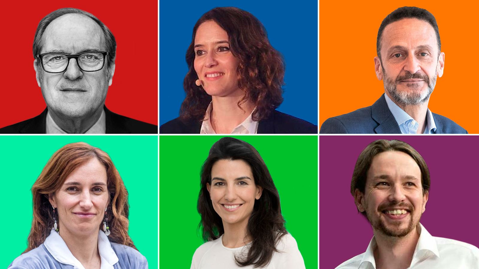 Candidatos elecciones a la Asamblea de Madrid 2021