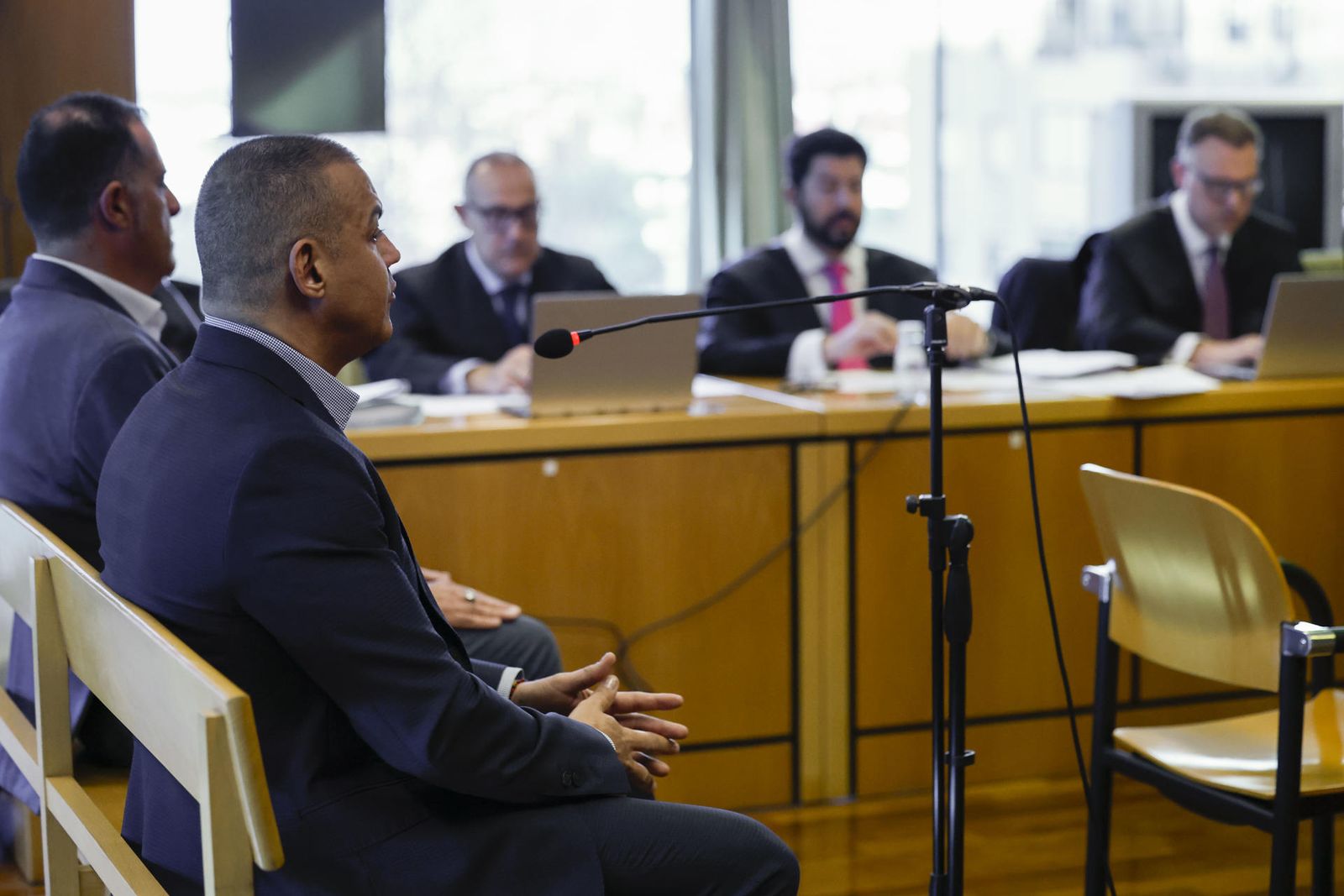 Miguel Angel Flores  durante su juicio en la Audiencia Provincial de Madrid donde está acusado de presunta estafa y apropiación indebida