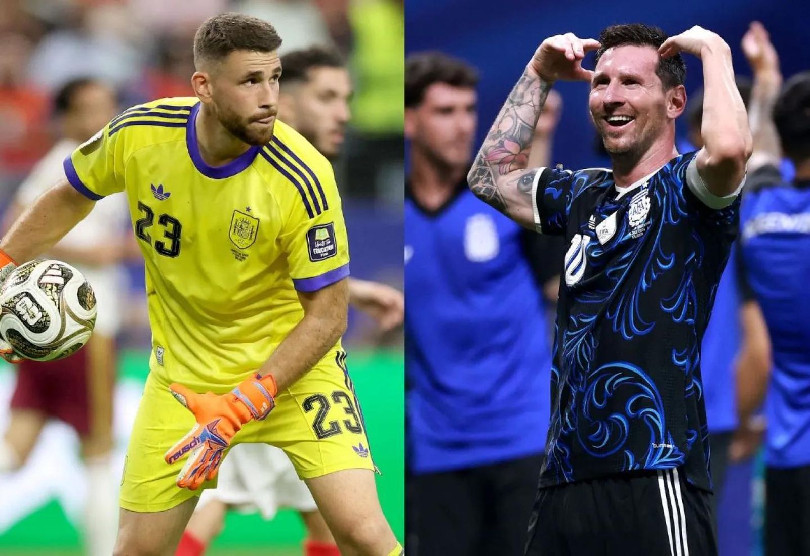 Unai Simón y Messi