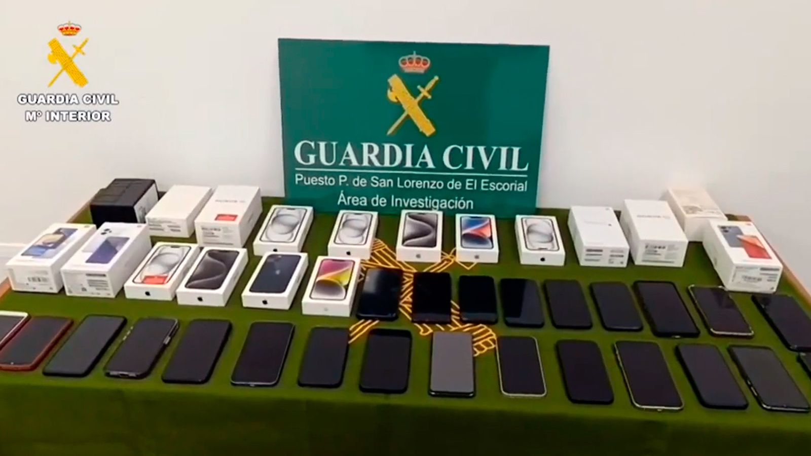 Material incautado en la operación Fremen de la Guardia Civil