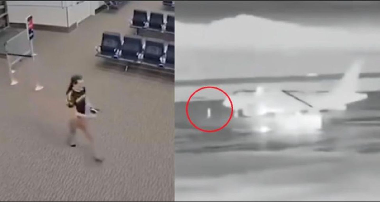 Pasajero succionado por la turbina de un avión