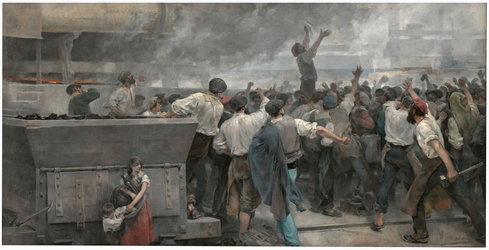 'Una huelga de obreros en Vizcaya', de Vicente Cutanda, en el Museo Nacional del Prado