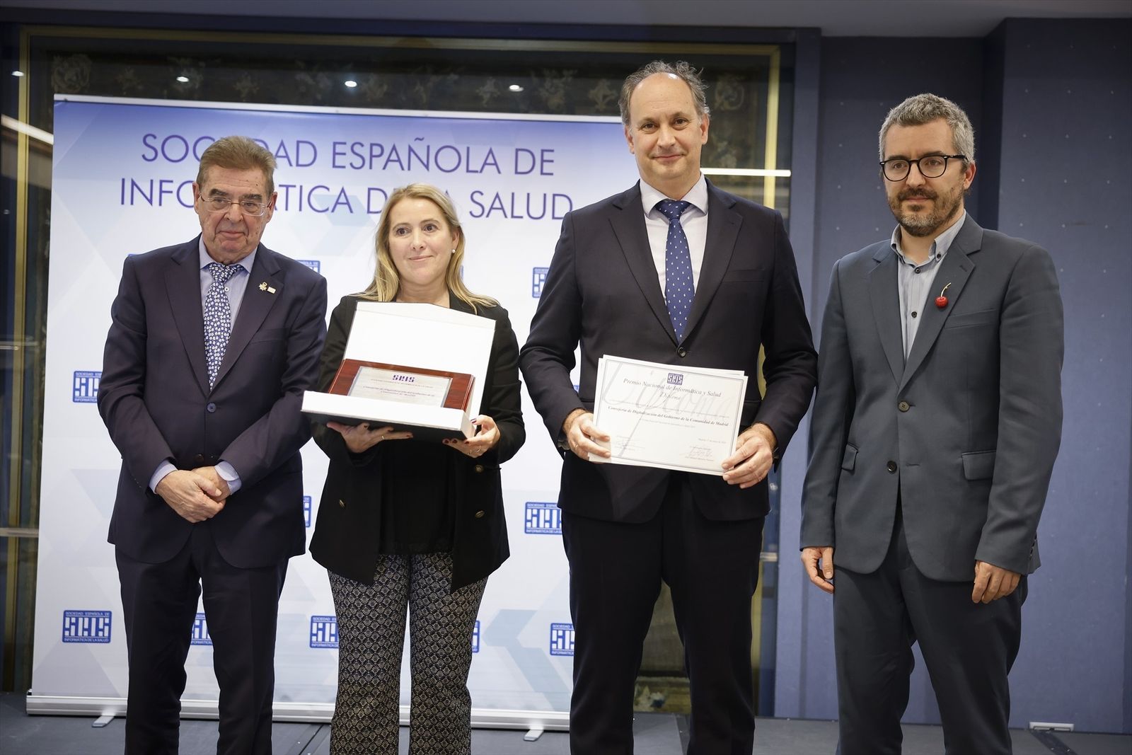 López-Valverde en el acto de entrega de la XIX edición de los premios de la Sociedad Española de Informática de la Salud