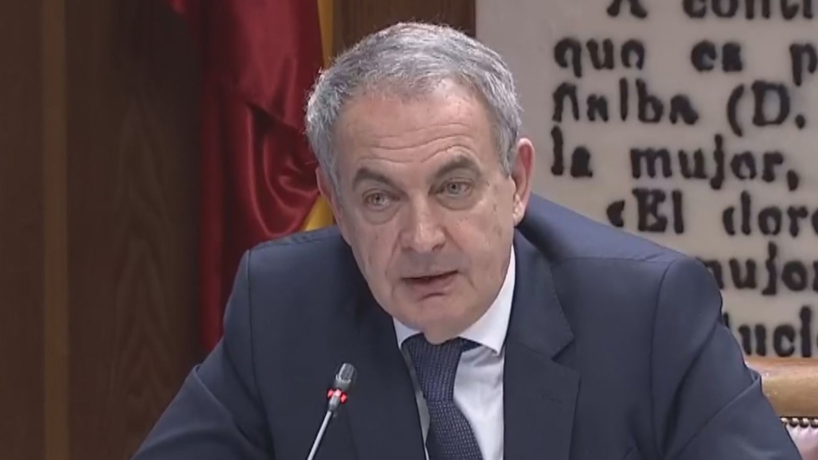 José Luis Rodriguez Zapatero en la comisión del Senado