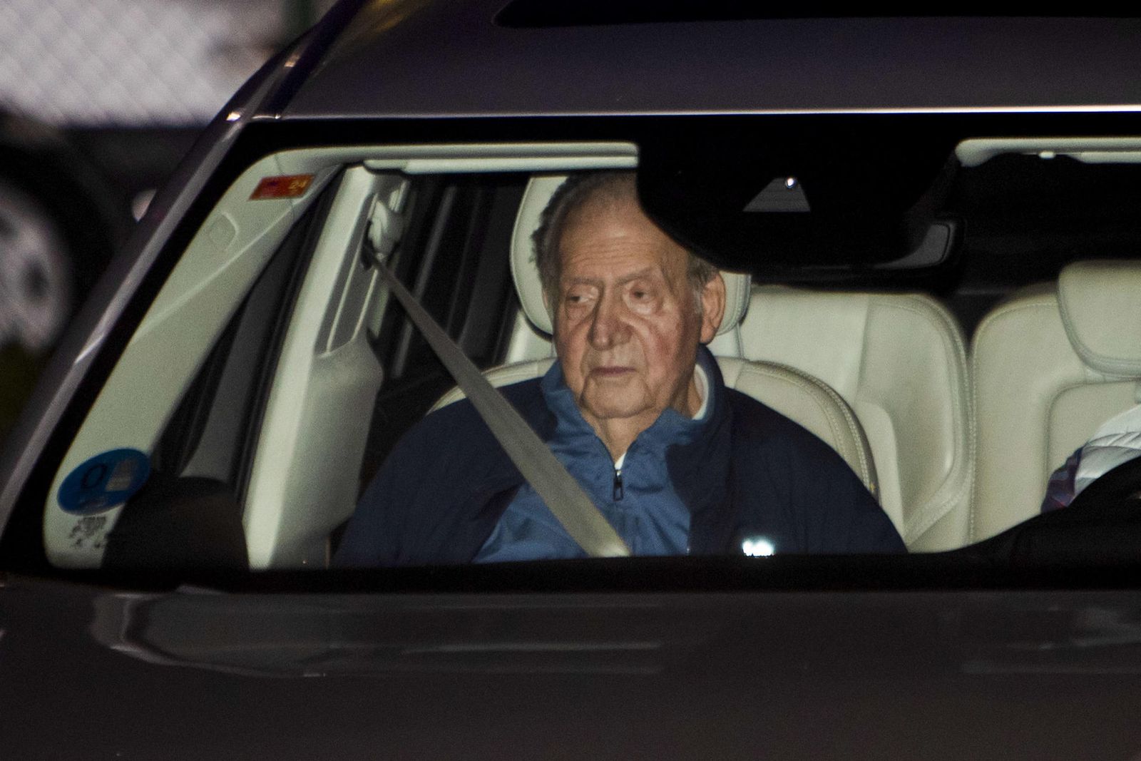 Juan Carlos I a su llegada a Sanxenxo