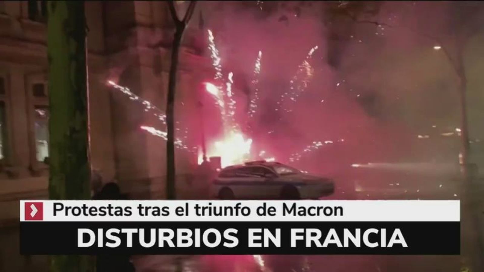 Noche de disturbios en Francia, con al menos dos muertos, tras la victoria de Macron