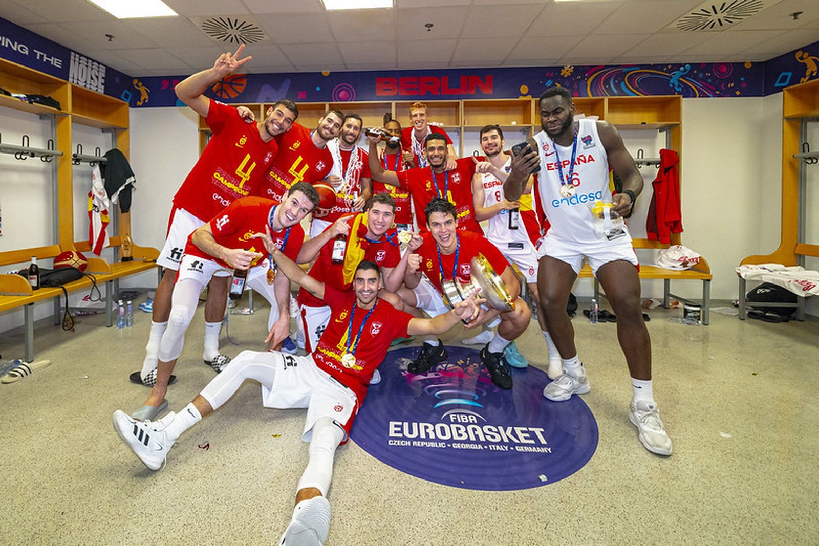 Los jugadores de la selección española de baloncesto