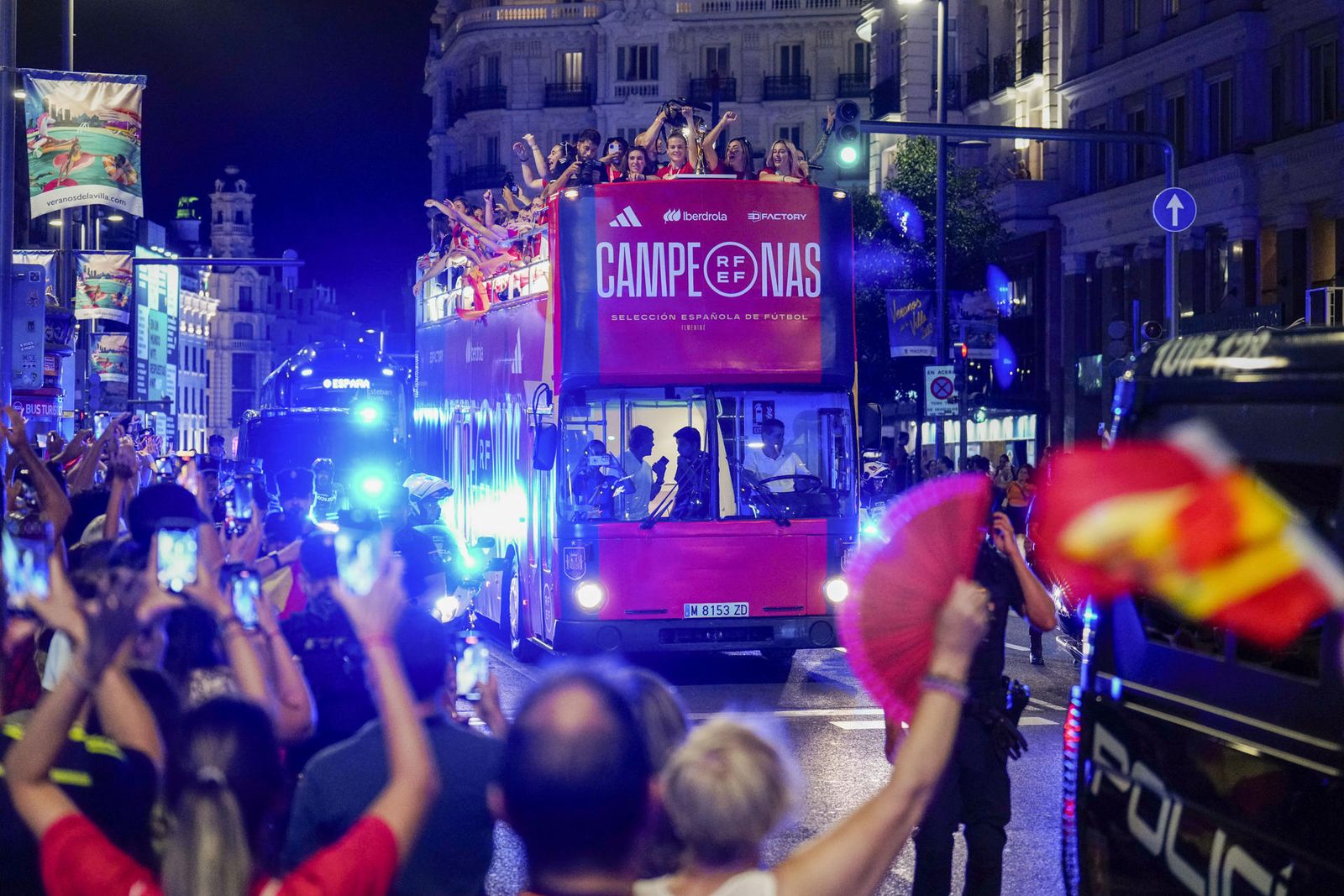 Fiesta de la Selección femenina de fútbol en Madrid tras ganar el Mundial