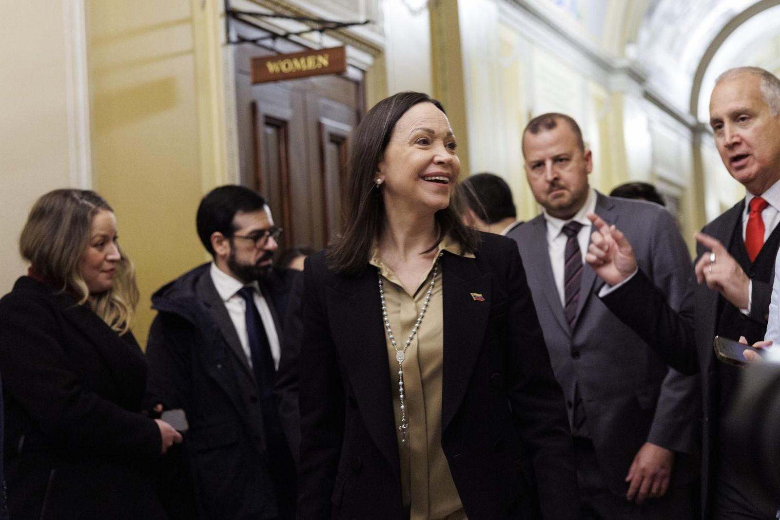 María Corina Machado fija como prioridad "regresar a Venezuela" tras sus contactos en Washington