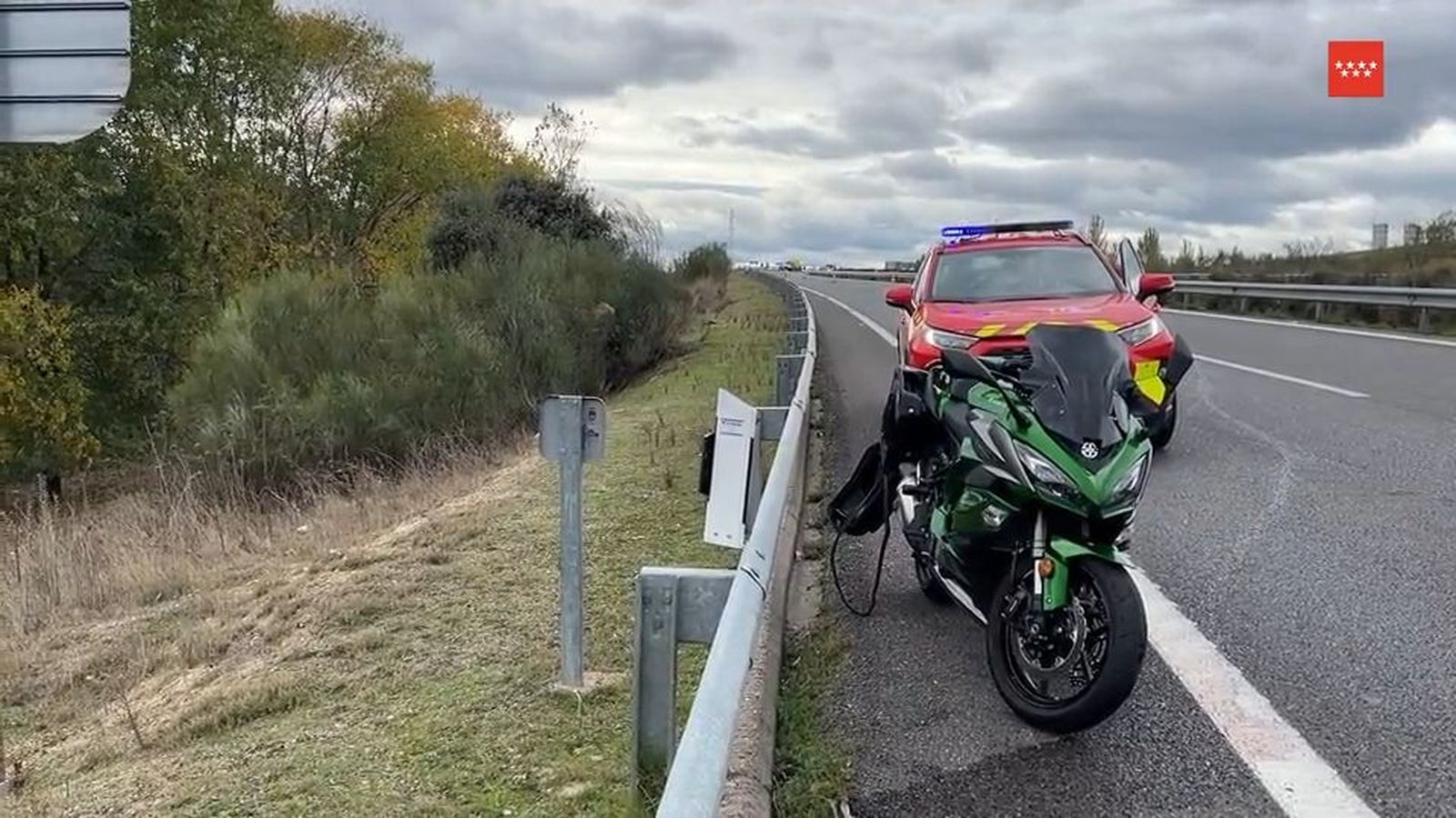 Accidente de moto en Brunete, en la M-501