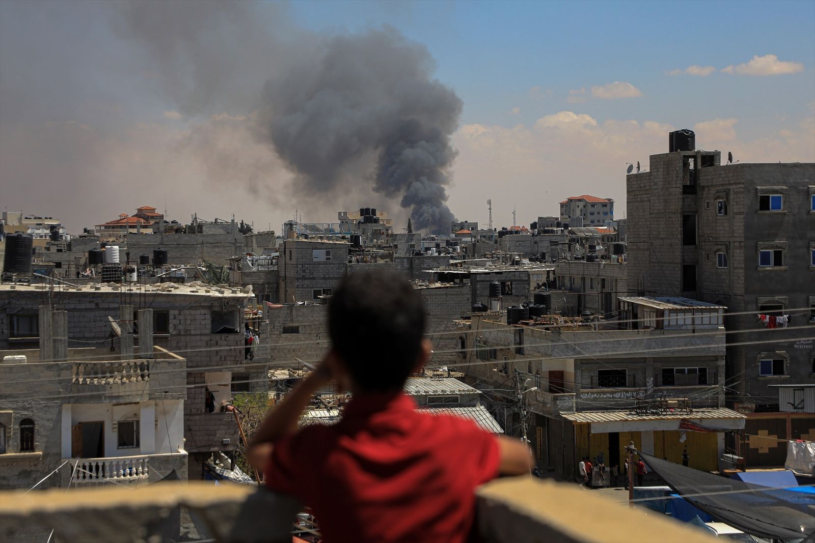 Bombardeos en el sur de Gaza