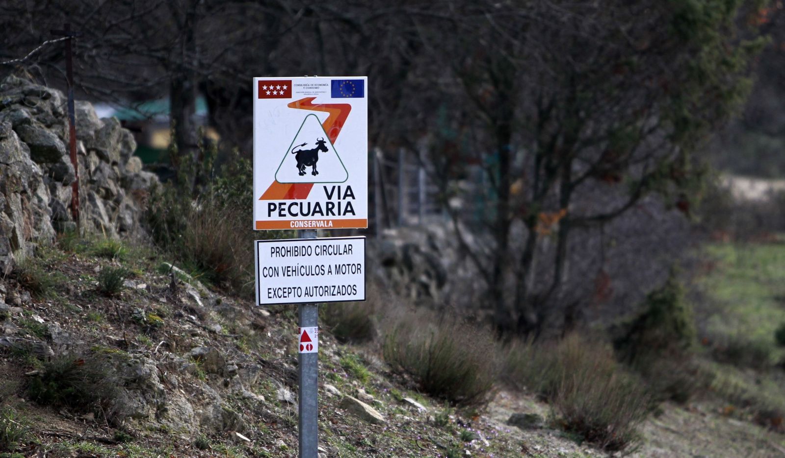 Señal de Vía Pecuaria en la Comunidad de Madrid