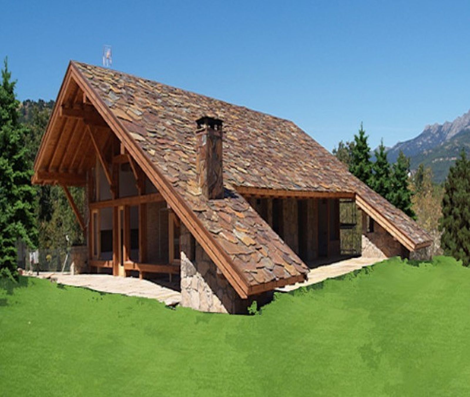 Sí, no sueñas... esta casa tiene un tejado que llega hasta el suelo. Su arquitecto nos explica que sus 'alas' simulan a los brazos de un padre cuando recibe a sus hijos.