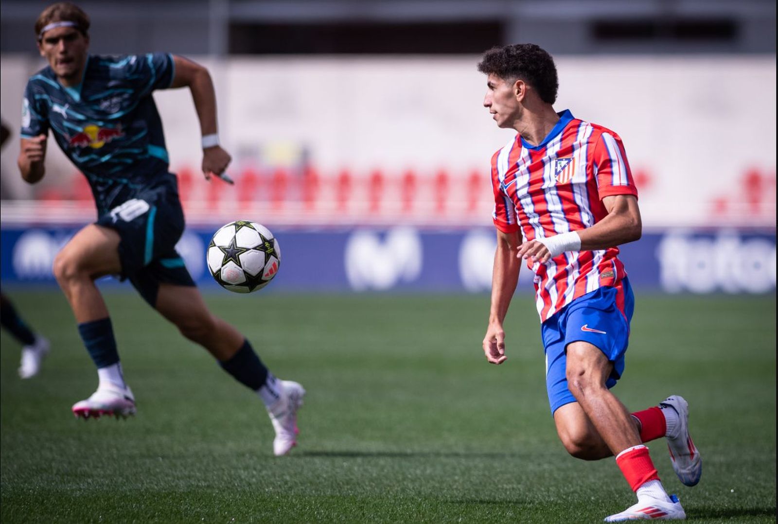 El Atlético de Madrid juvenil ante el Leipzig