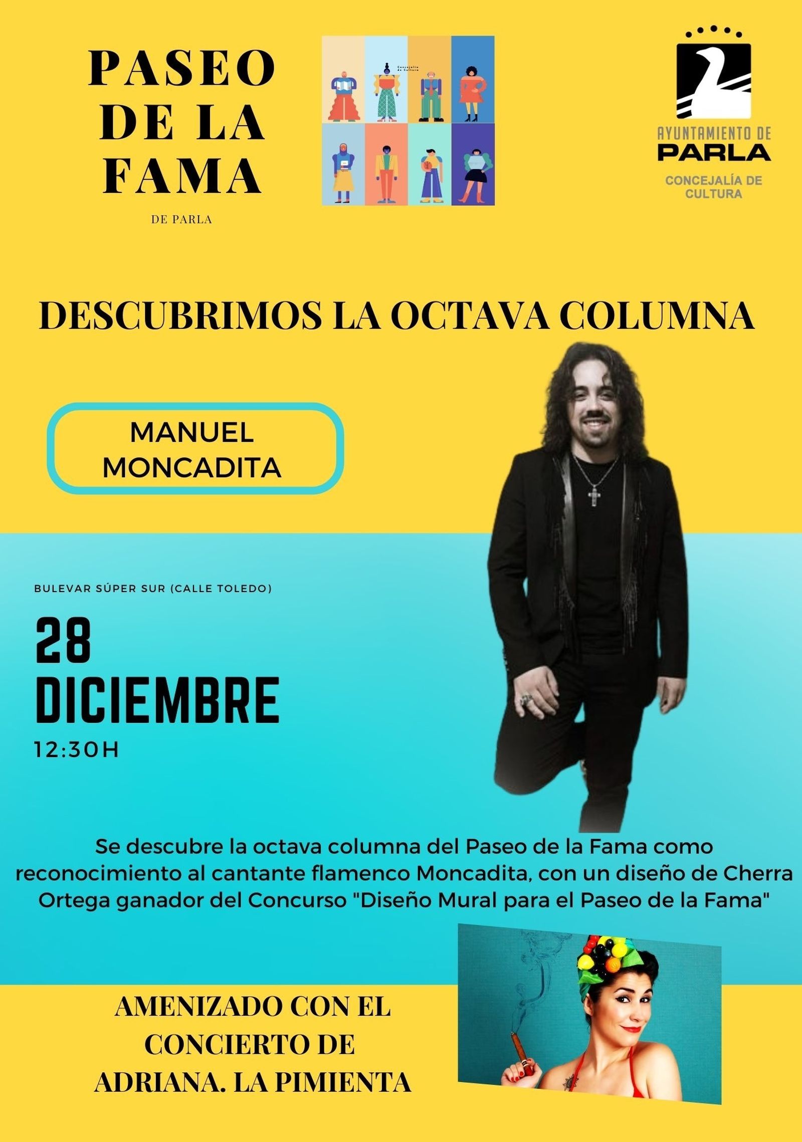 Convocatoria en Parla para descubrir la columna del Paseo de la Fama dedicada a 'Moncadita'