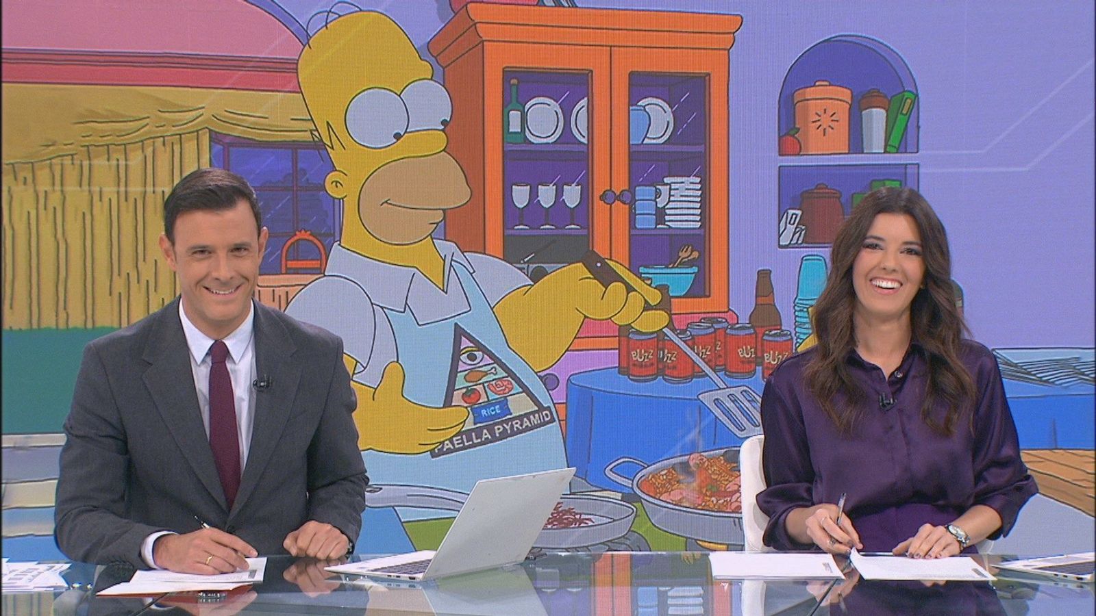Los Simpson la lían con una paella... con chorizo
