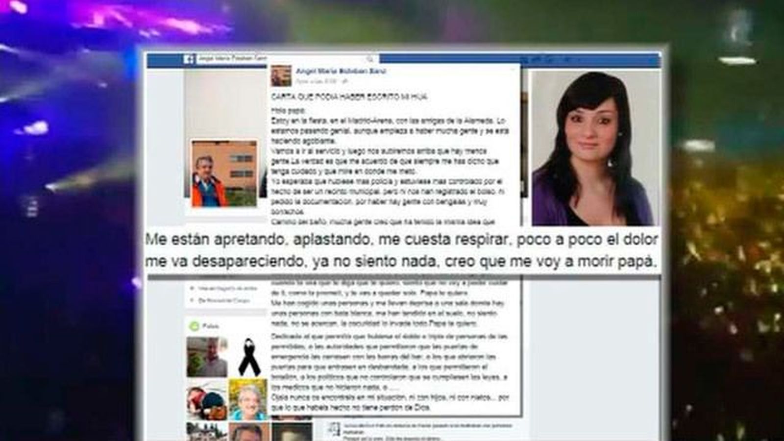 El padre de una de las víctimas del Arena: Lo que han hecho "no  tiene perdón de Dios"