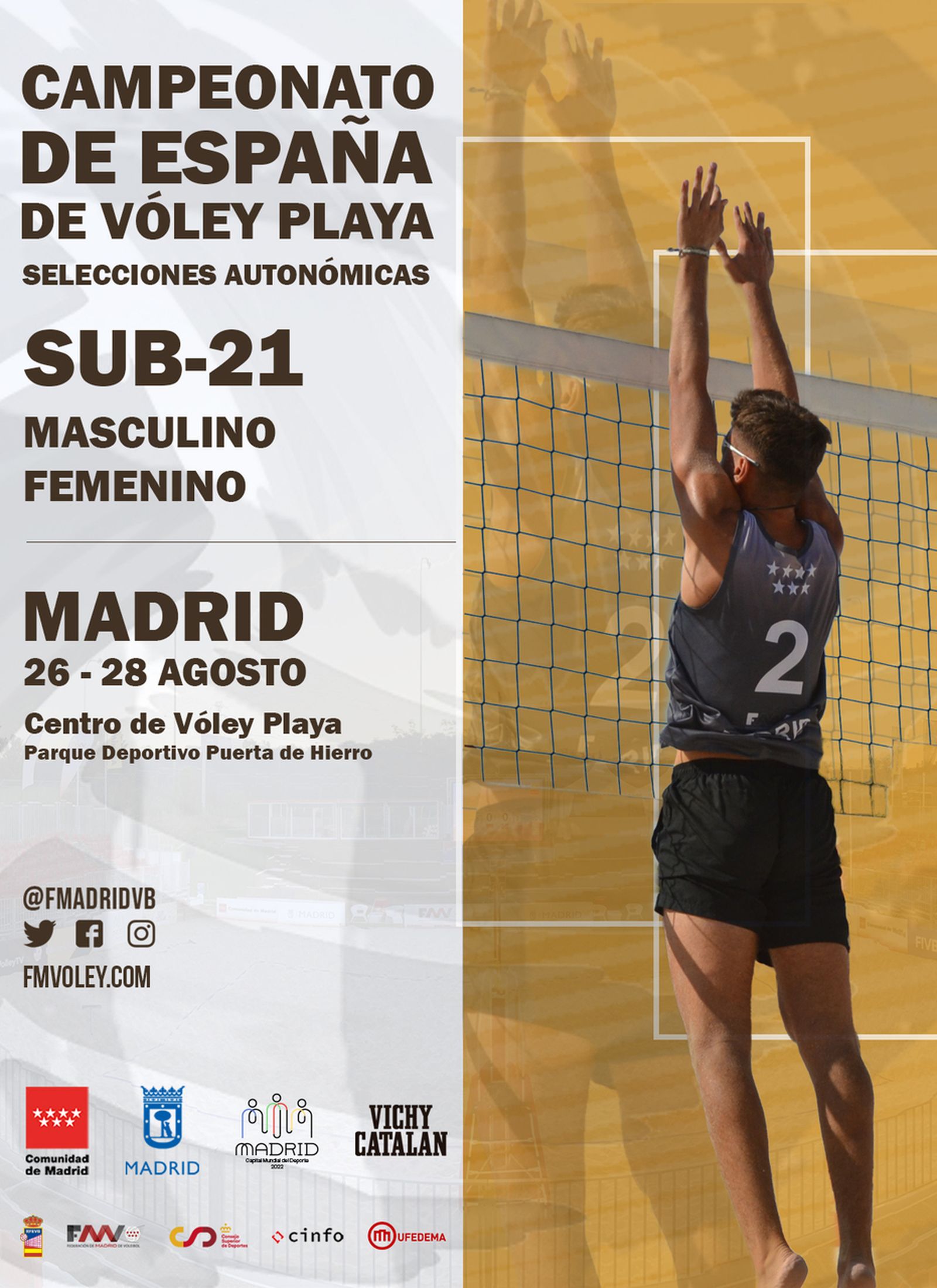 Cartel informativo Campeonato España de Vóley Playa por Autonomías sub-21