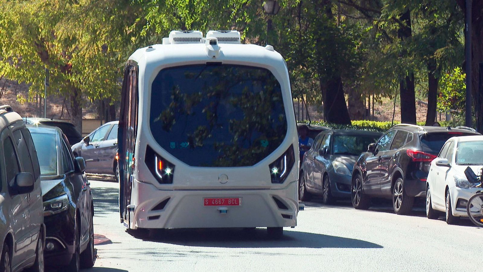 Un bus autónomo gratuito de la EMT recorre desde este lunes la Casa de Campo de Madrid