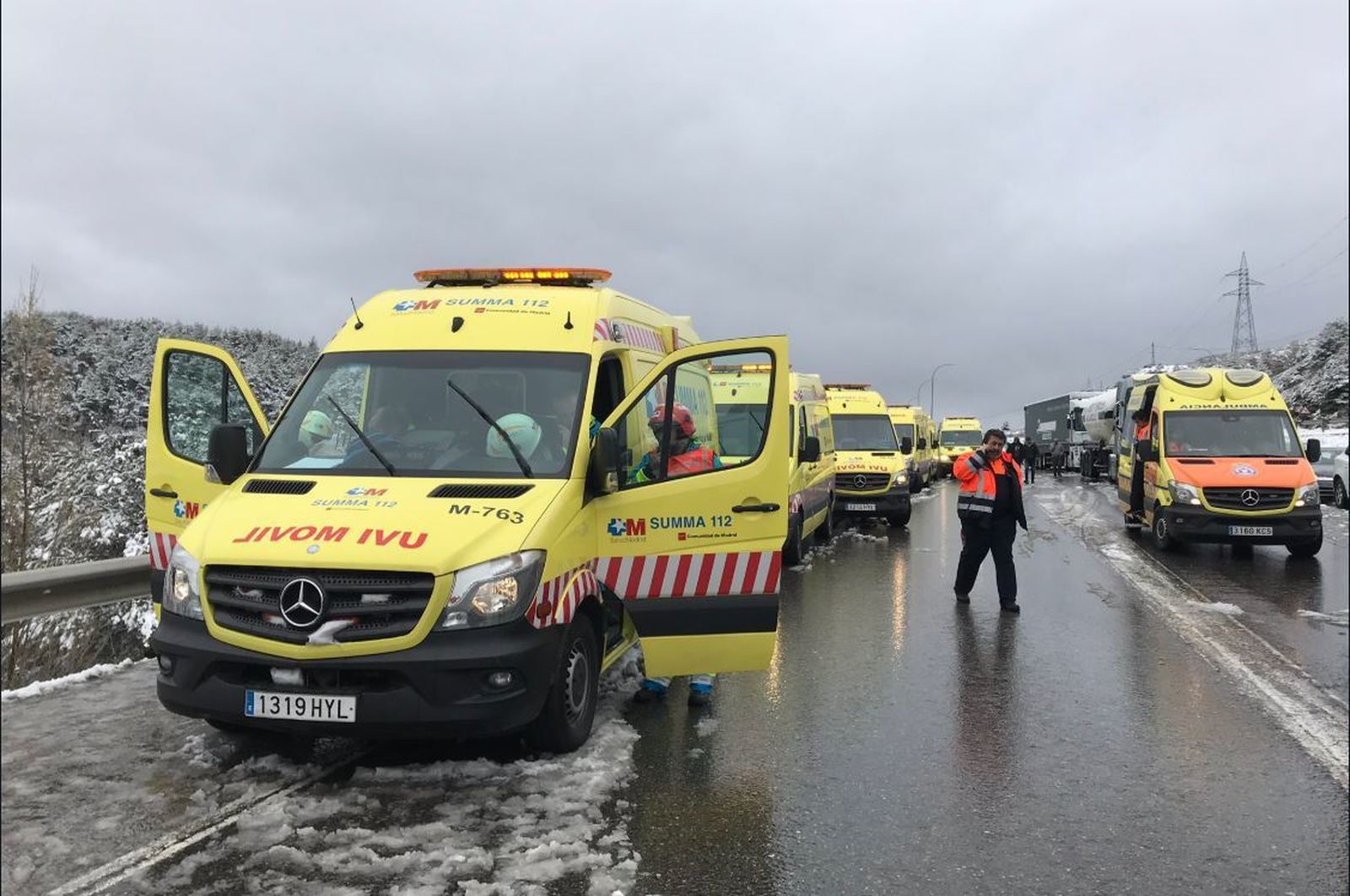 El accidente se ha producido a la salida del túnel de Somosierra