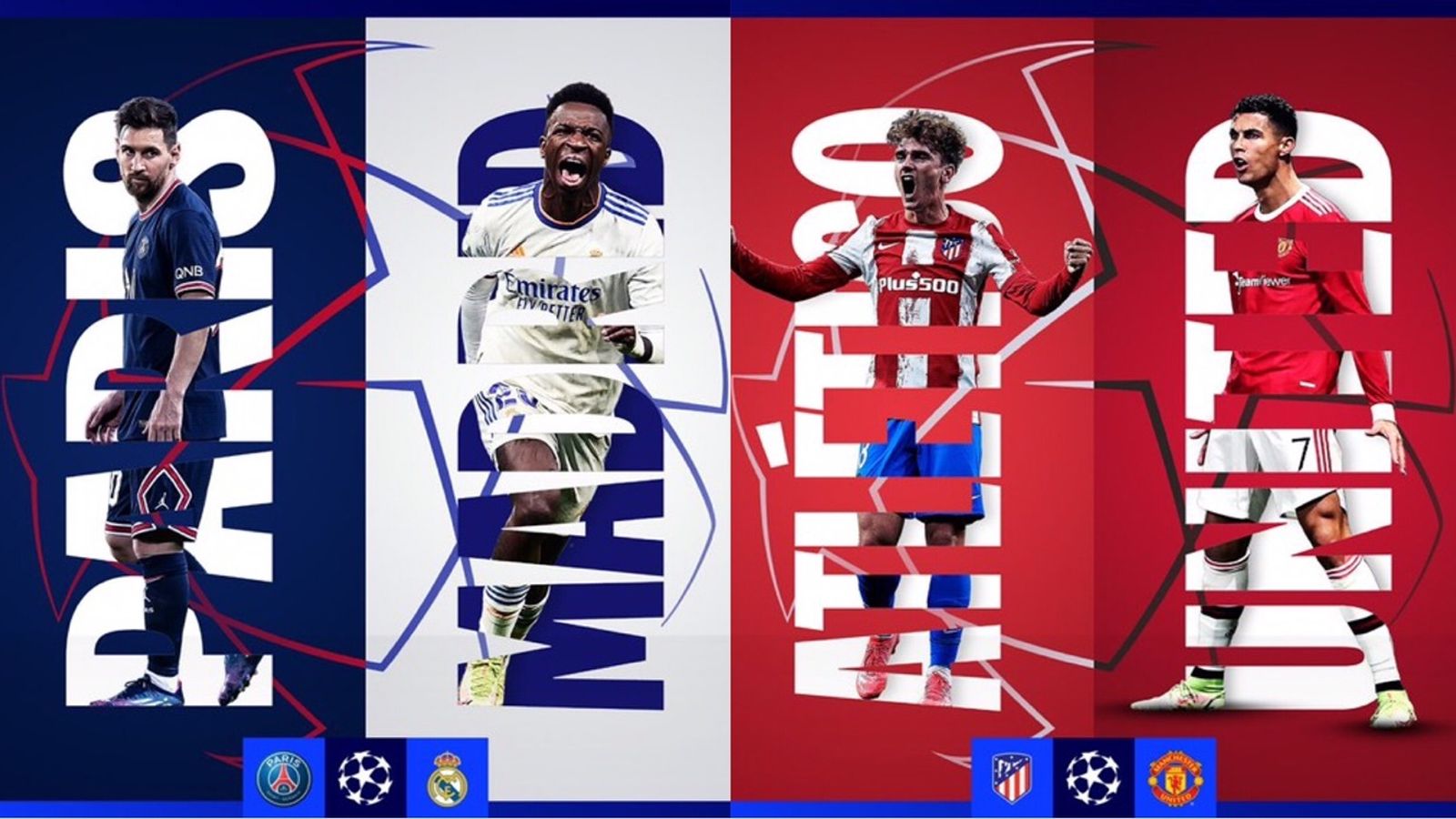 Real Madrid - PSG y Atlético de Madrid - Manchester United