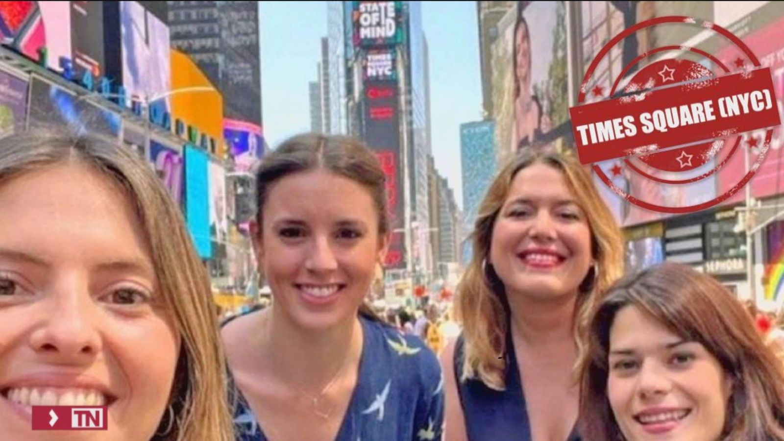 Polémica foto de Irene Montero en Nueva York con Isa Serra y dos asesoras