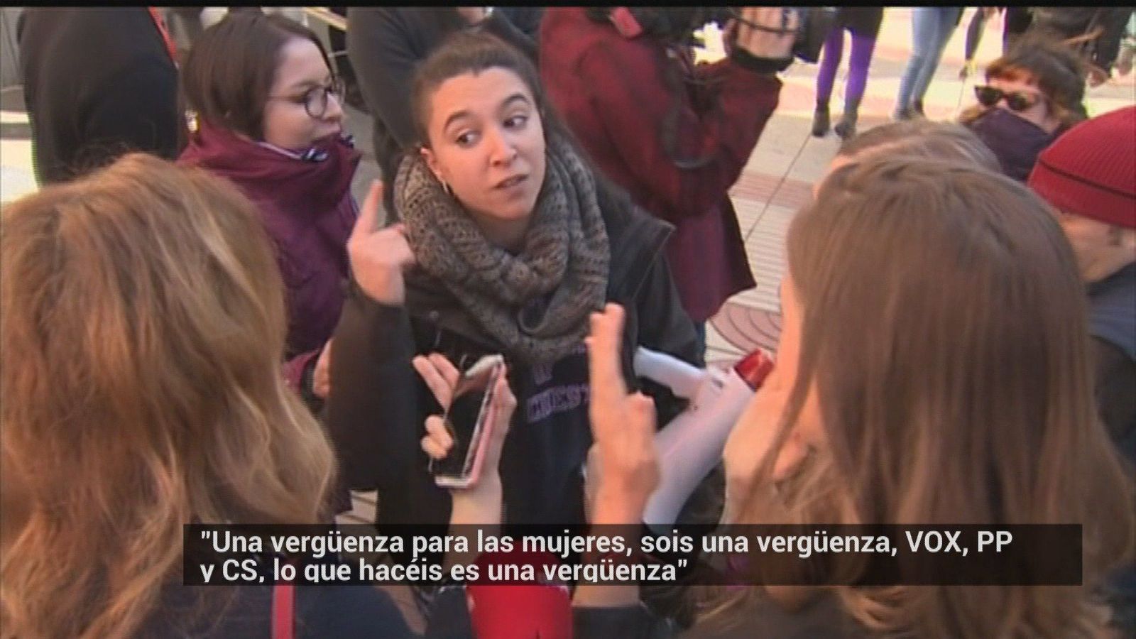 Tensión en la sede de Ciudadanos durante el 8-M