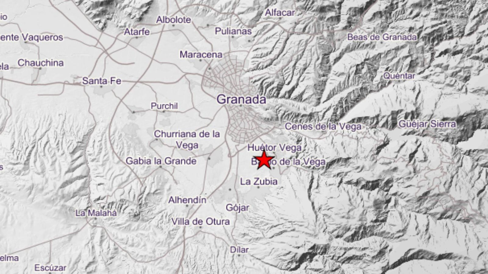 Seísmo de magnitud 1,9 con epicentro en el municipio de Huétor Vega (Granada)