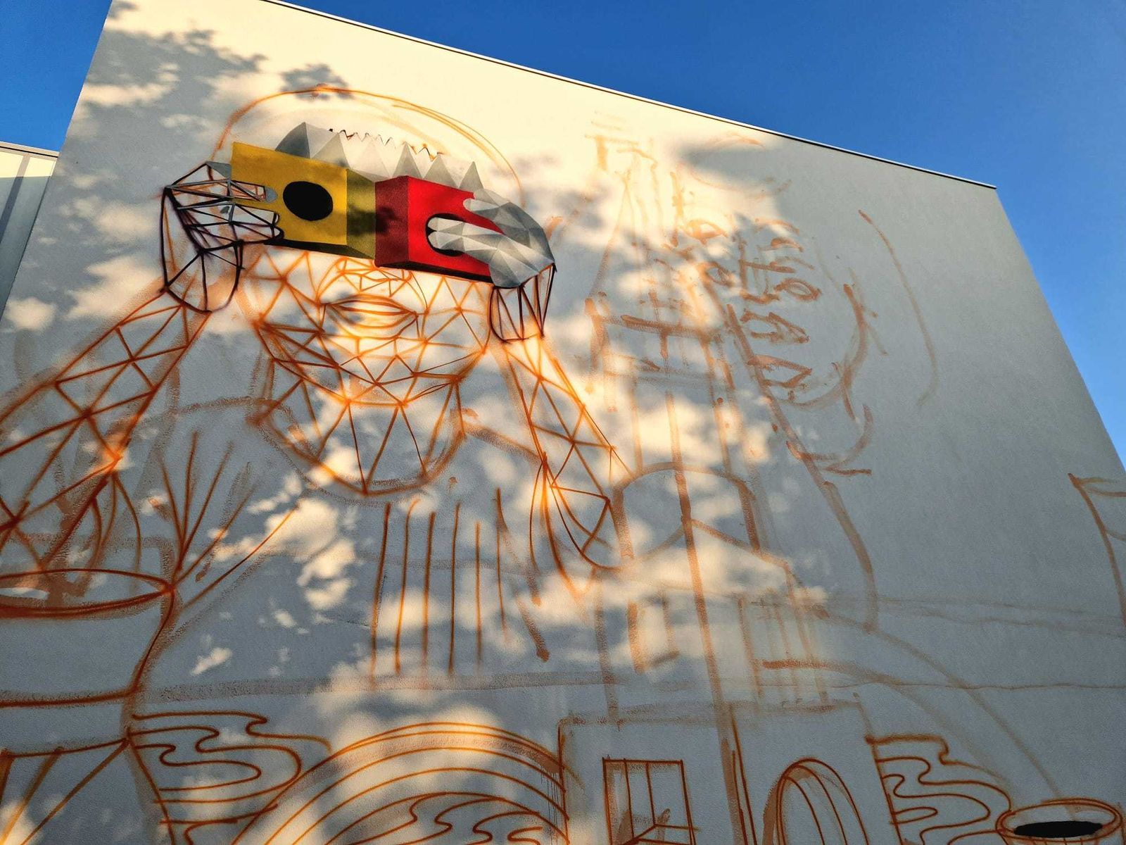 El mural de la infancia, apoyado por UNICEF, en elaboración en Usera