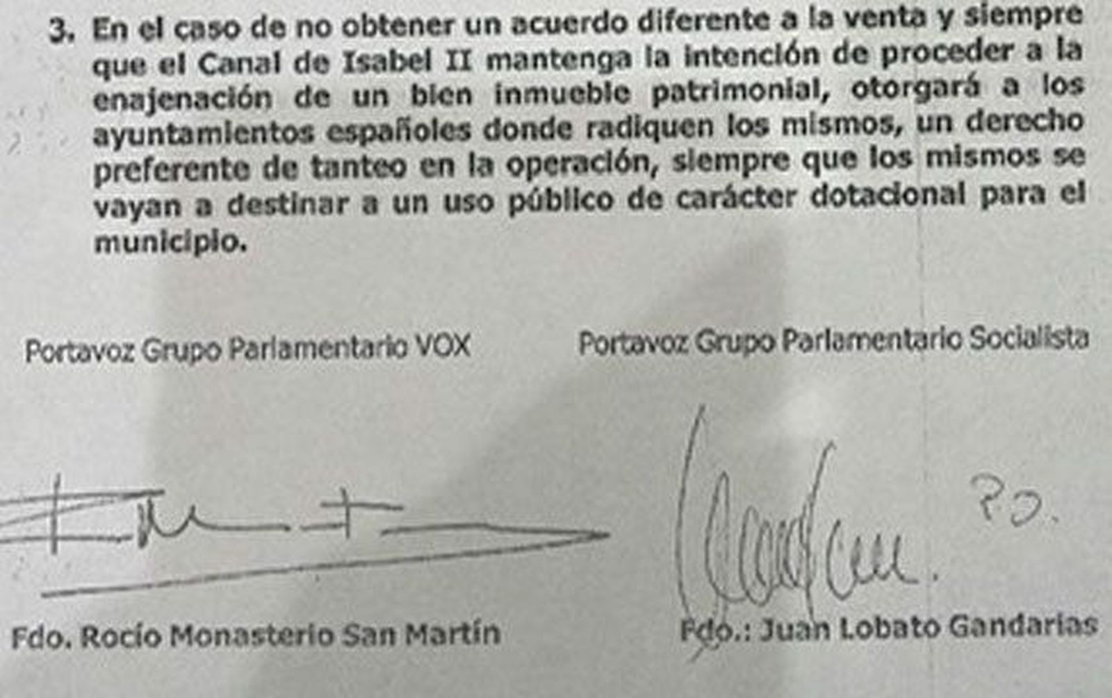 Acuerdo entre PSOE y Vox , respaldado por Unidas Podemos y Más Madrid en la Asamblea de Madrid
