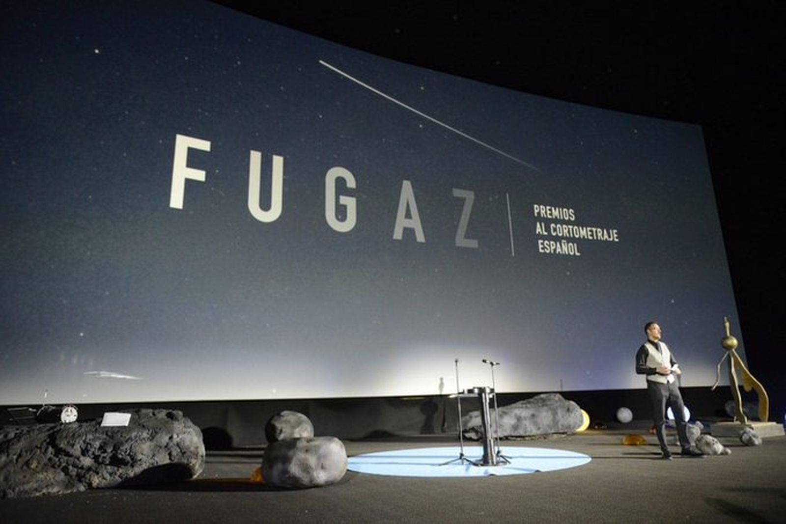 Ensayos de los Premios Fugaz 2023 en el Teatro Francisco Rabal de Pinto