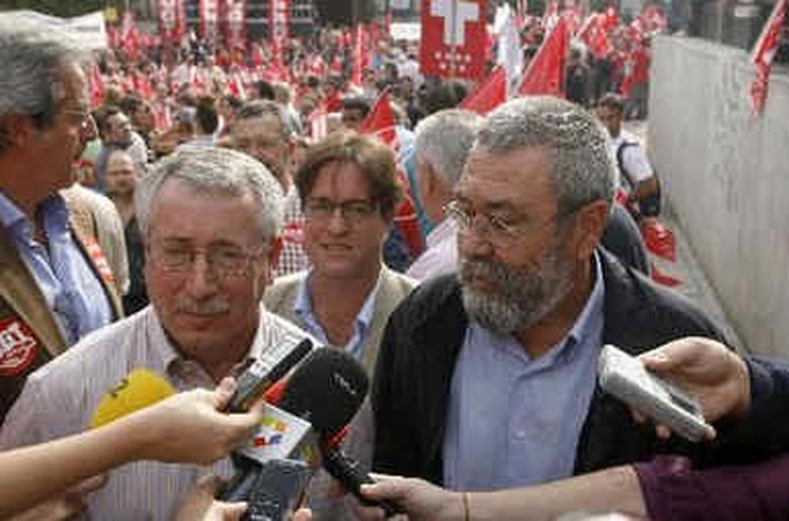 Toxo y Méndez en la manifestación de un anterior "1 de mayo"