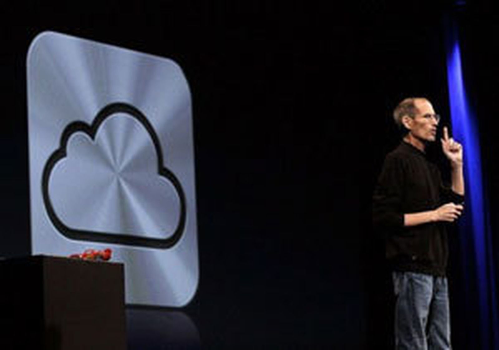 Steve Jobs, consejero delegado de Apple, durante la presentación de iCloud