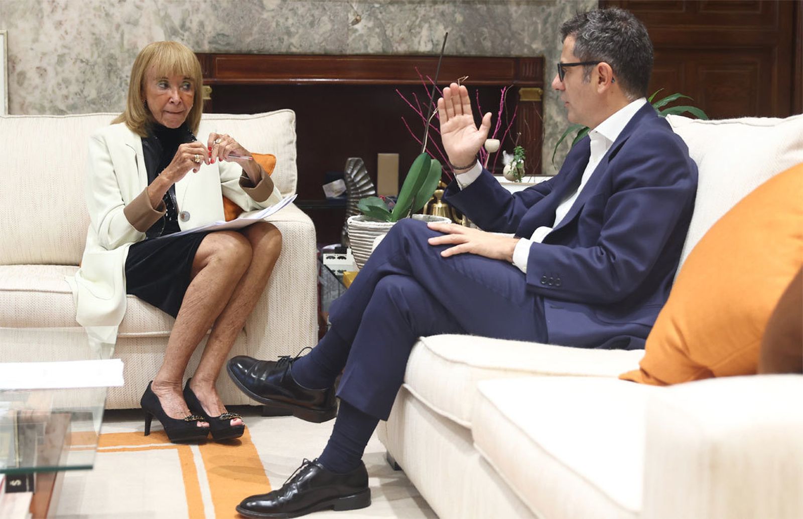 María Teresa Fernández de la Vega con Félix Bolaños en una reunión del pasado 22 de septiembre