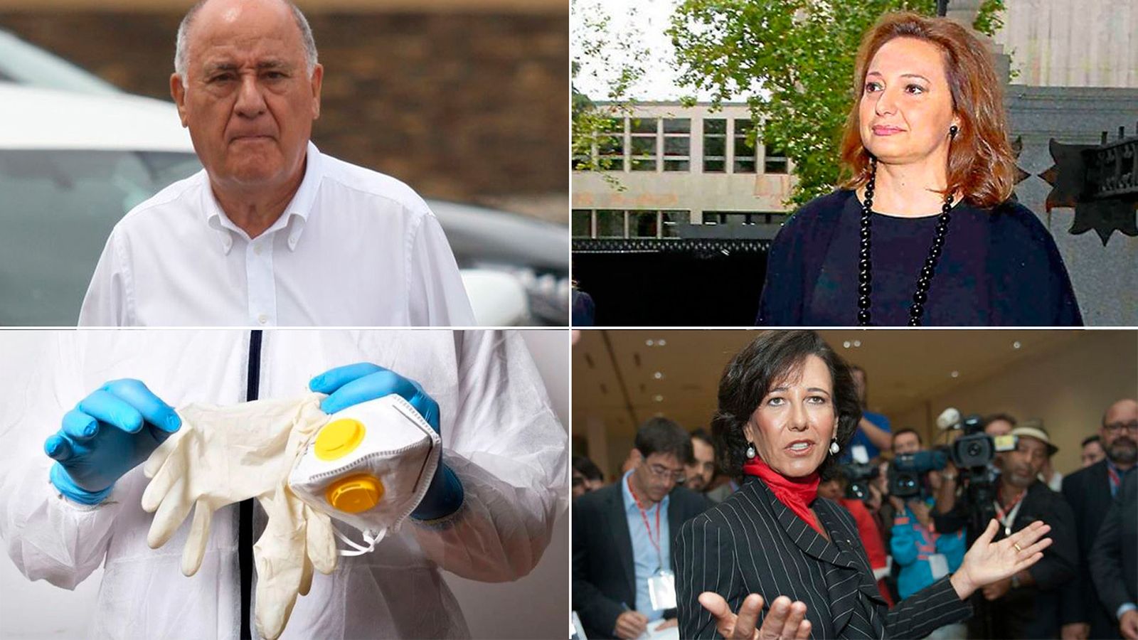 Amancio Ortega, fundador de Inditex, Marta Álvarez, CEO de El Corte Inglés y Ana Patricia Botín, presidenta del Banco de Santander
