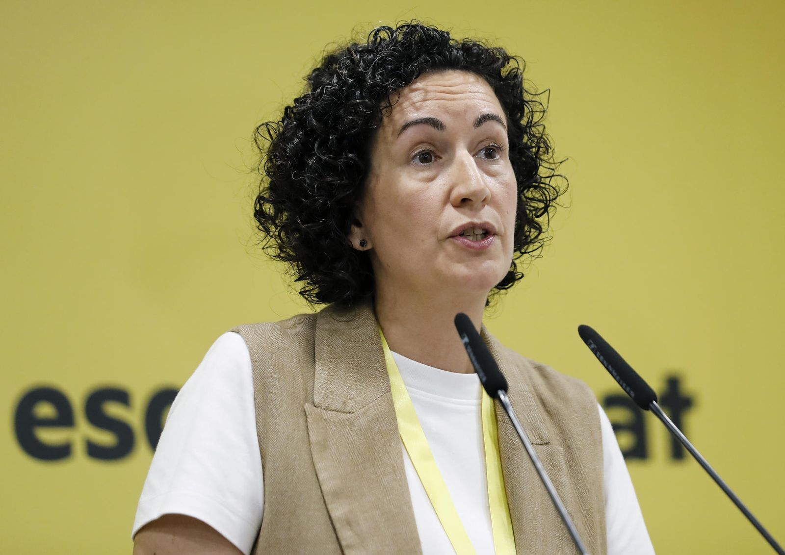 La secretaria general de ERC, Marta Rovira, durante su intervención en el Consell Nacional del partido
