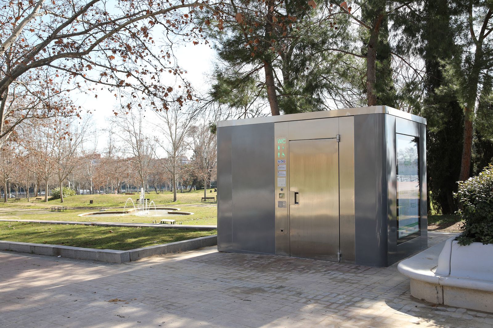Aseo público en un parque de Getafe