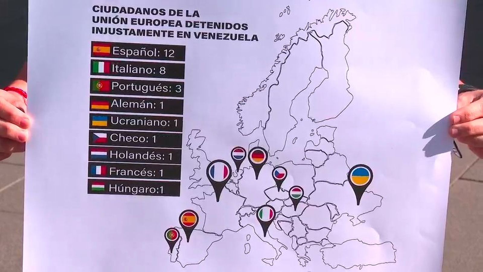 Familiares de presos políticos europeos en Venezuela reclaman en Madrid su liberación