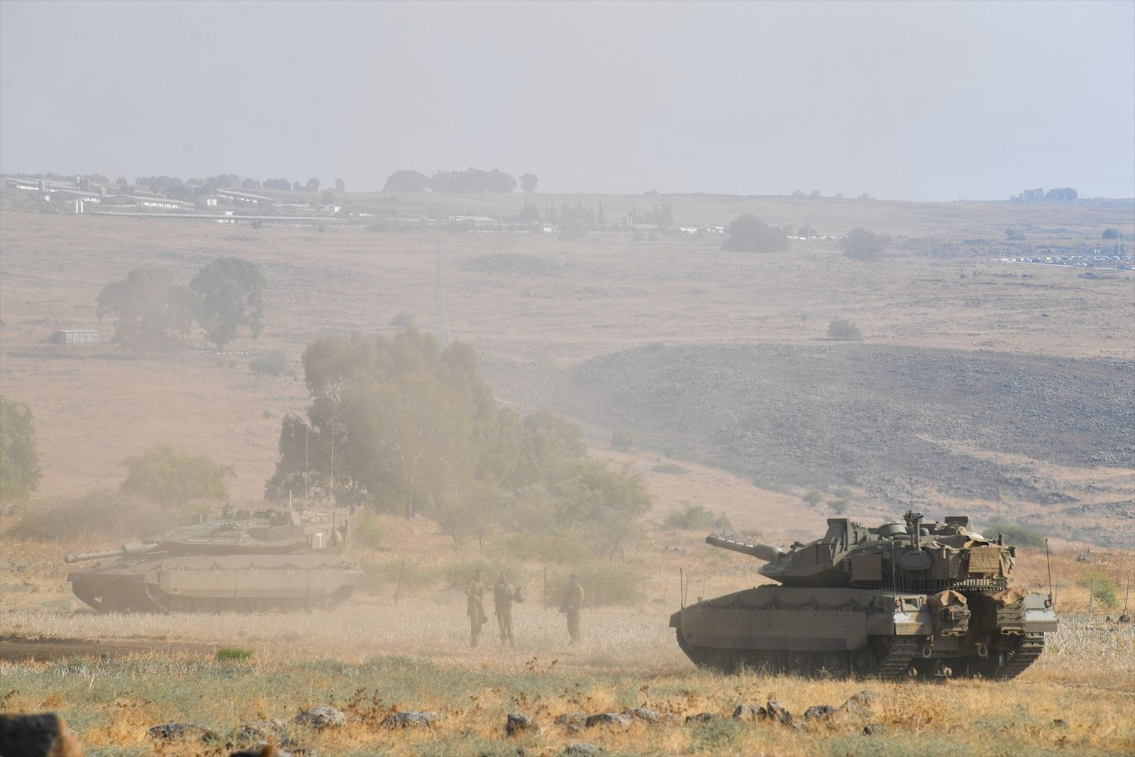 Tanques israelíes cerca de la frontera con el Líbano