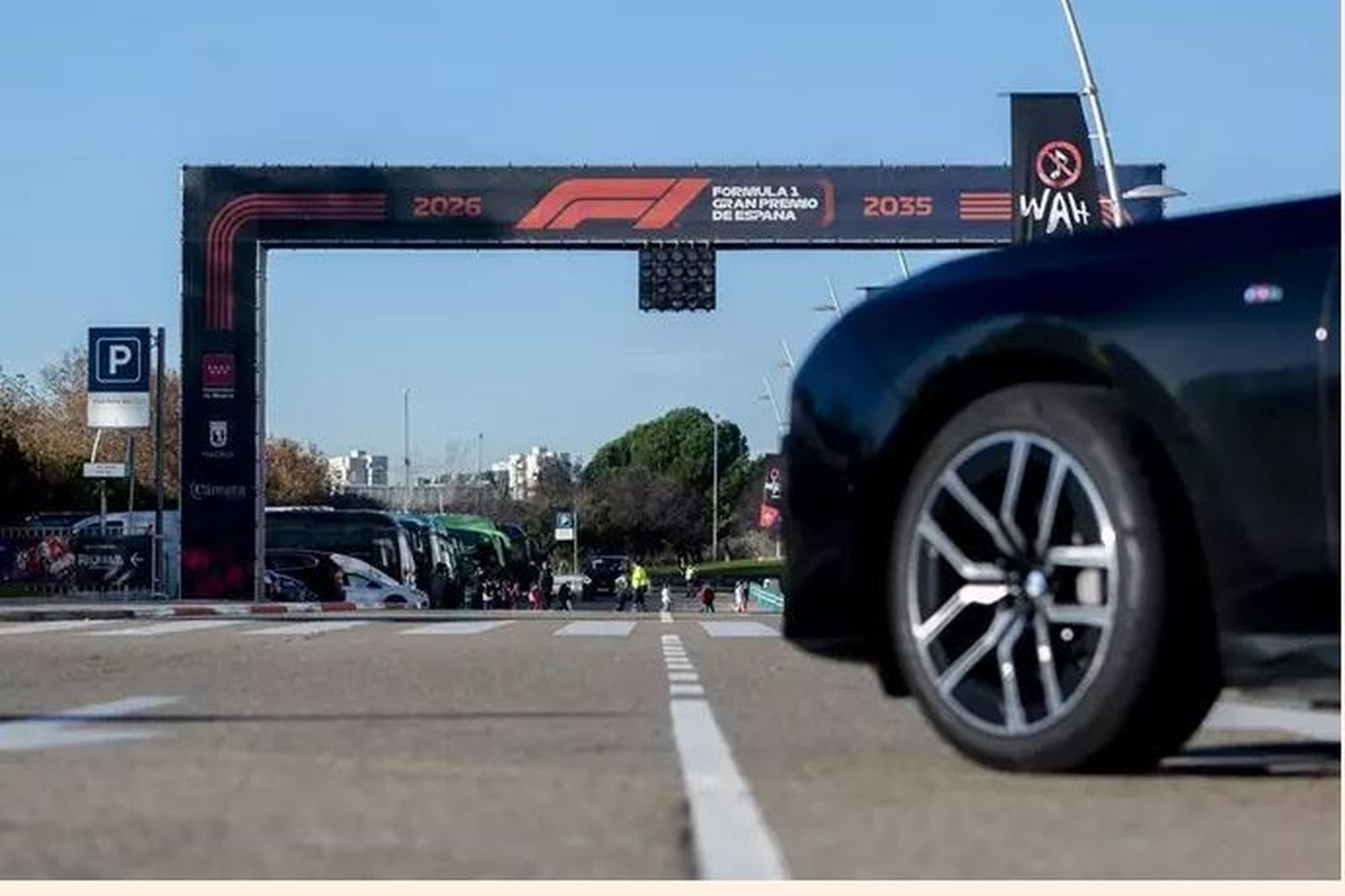 Arco de salida que tendrá el Gran Premio de España de Fórmula 1, en IFEMA
