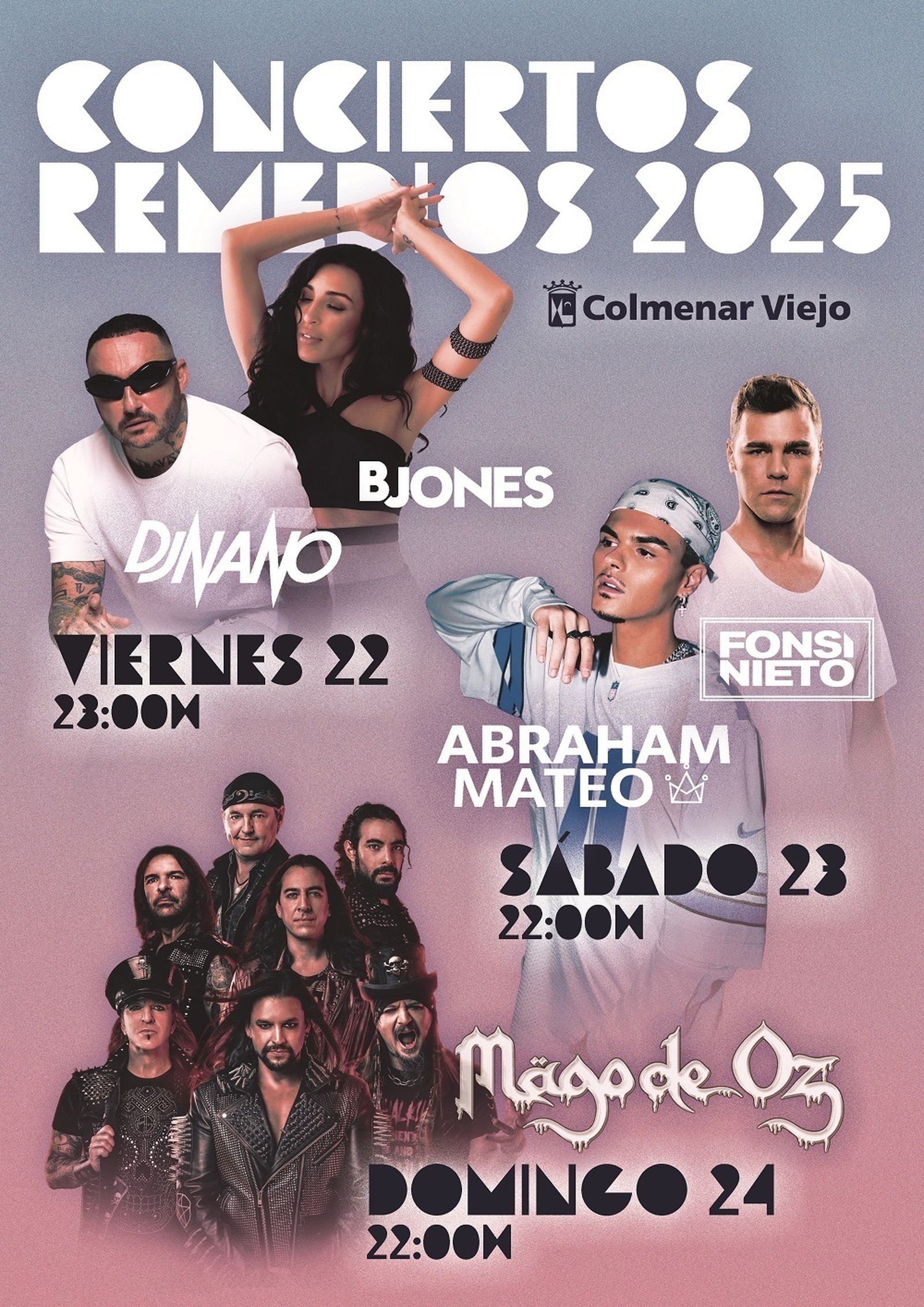 Abraham Mateo, Mägo de Oz y Fonsi Nieto encabezan los Conciertos de Remedios en Colmenar Viejo