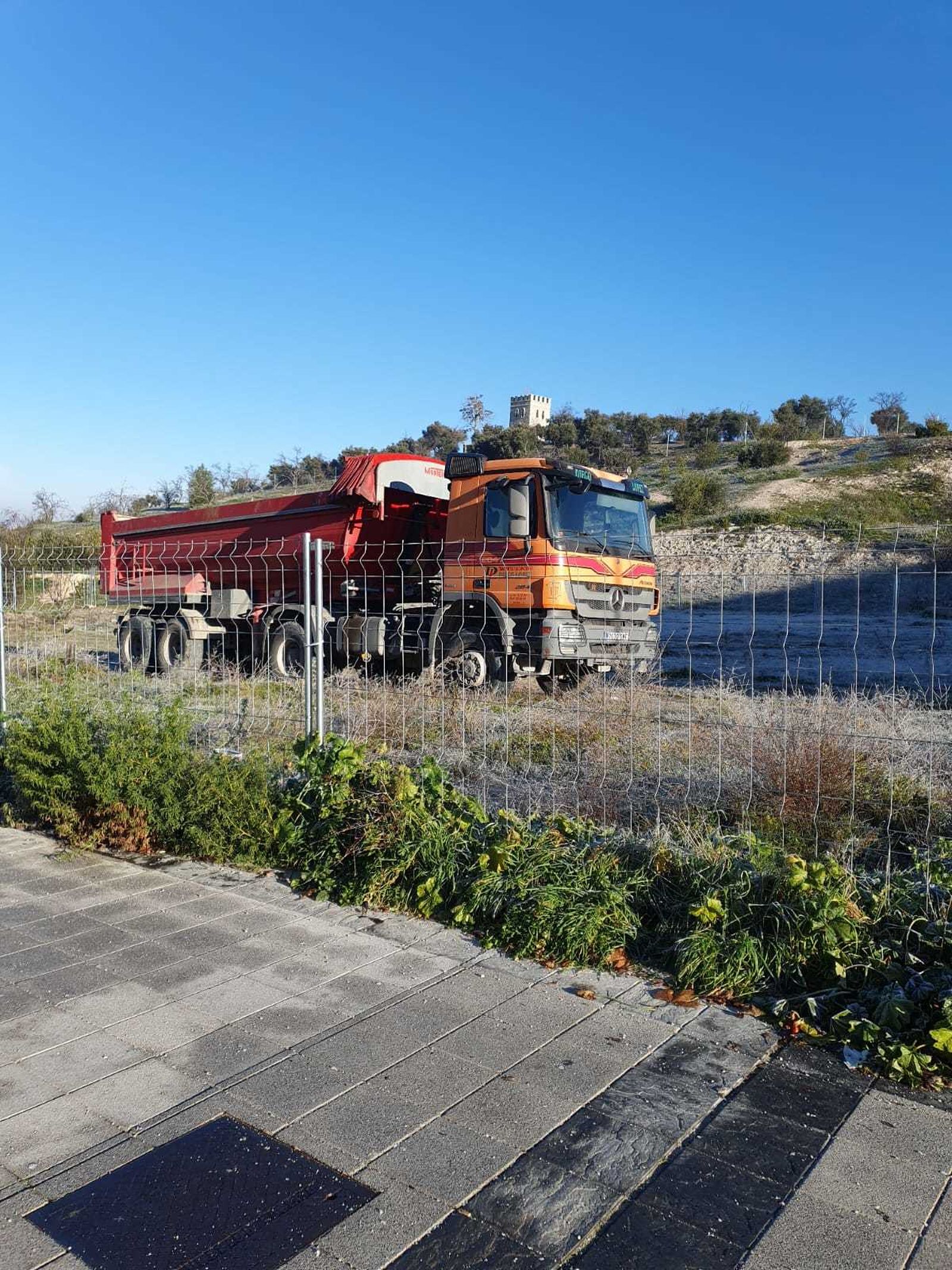 Zona de obras de Parque Europa, en Arganda del Rey