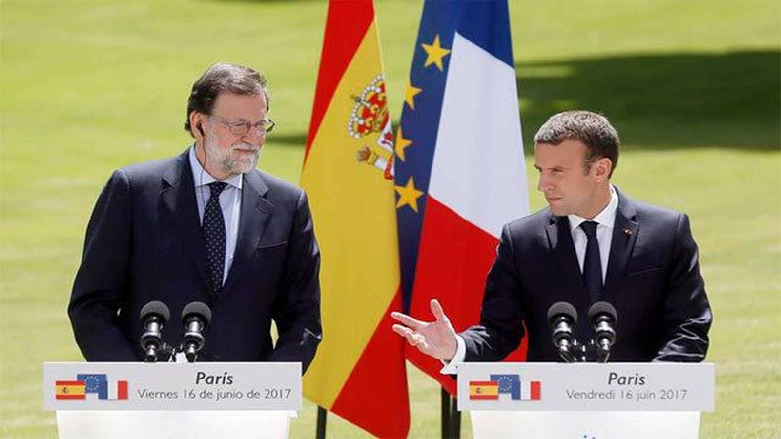 Macron: "Mi socio y amigo es España en su conjunto y mi interlocutor se llama Rajoy"