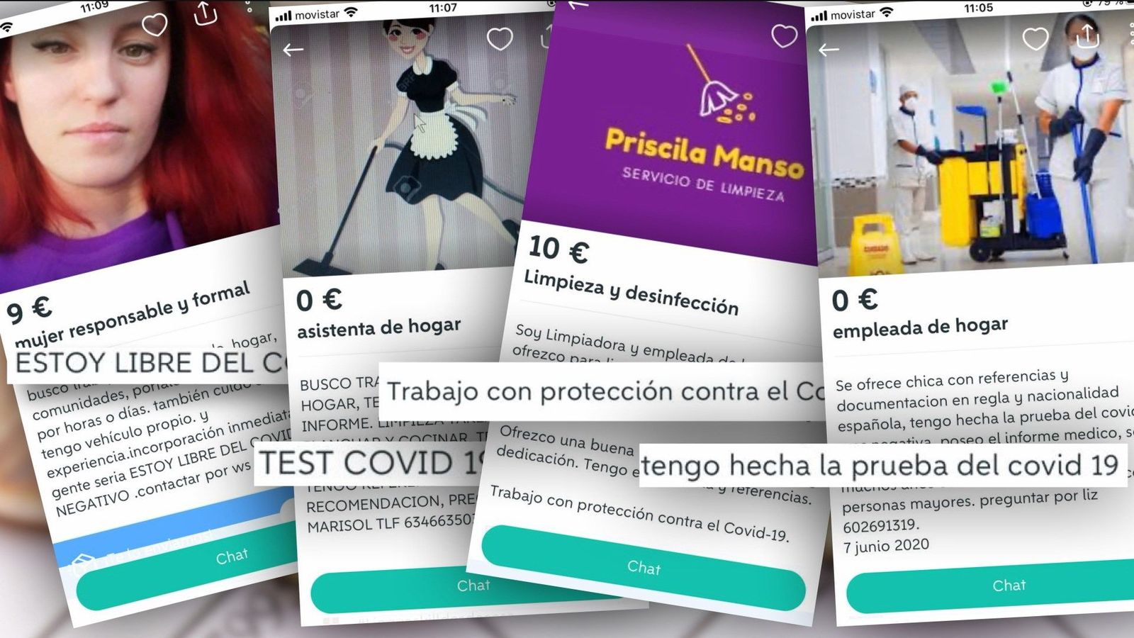 Se buscan empleadas del hogar "libres de covid"